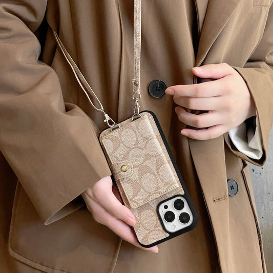 Funda Clásica Para iPhone Con Cartera Y Correa Blanca -SZK240402