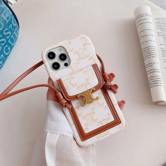 Funda blanca para iPhone con tarjetero Celine -LH240109