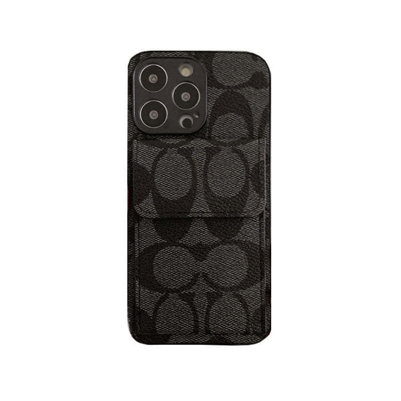 Klassiskt iPhonefodral med plånbok Mörkbrun-HP240513