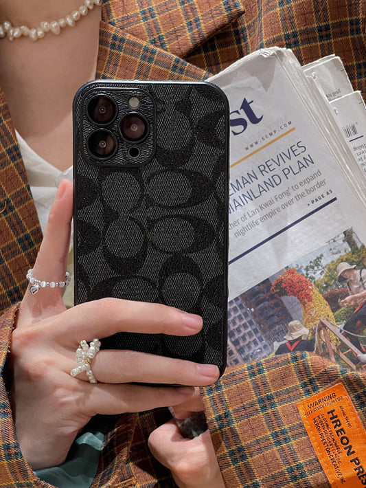 Funda clásica para iPhone negra -QB240402