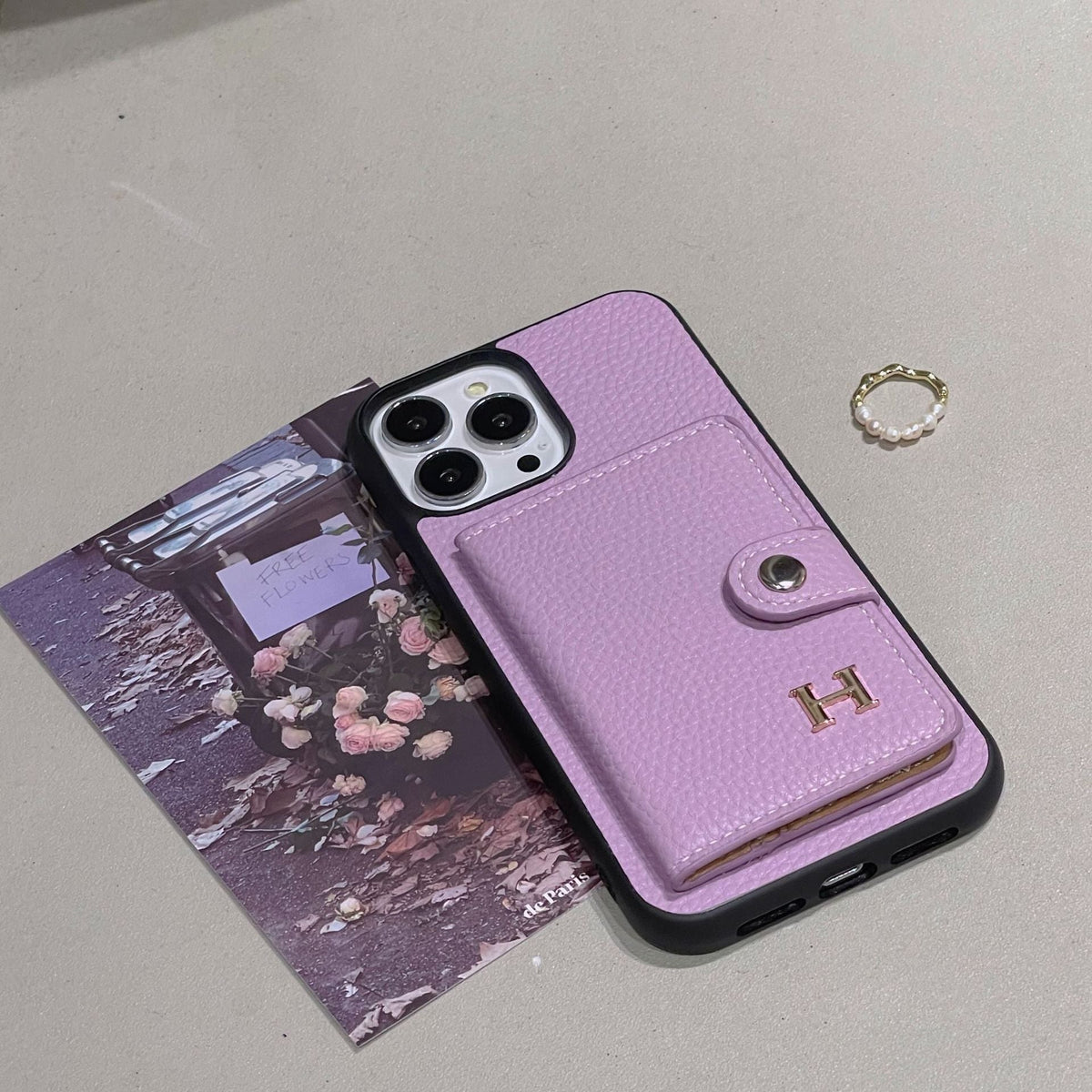 H Läderkorthållare iPhonefodral