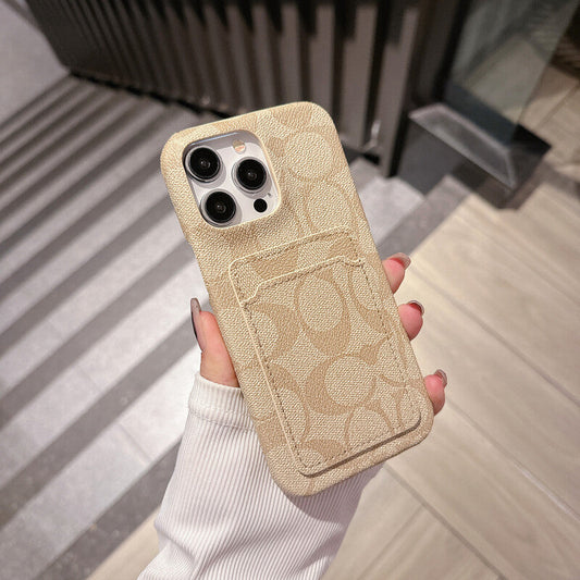 Funda clásica para iPhone con tarjetero, color blanco -JQB240330