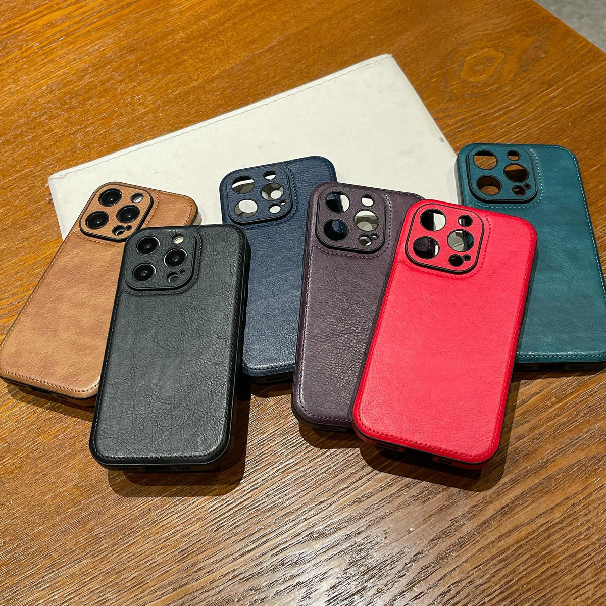 Premium vintage läder iPhone-fodral – Soft Touch Shockproof Skyddsfodral