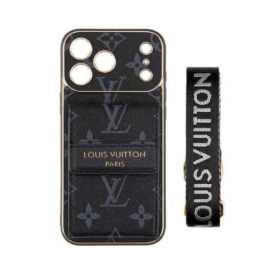 Nuevo estuche clásico de lujo para iPhone con tarjetero y correa cruzada 012