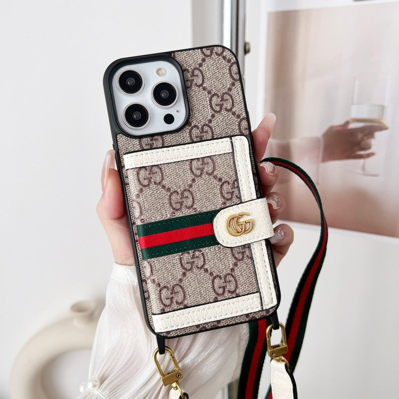 Premium Card Bag Chain Klassiskt iPhone-fodral