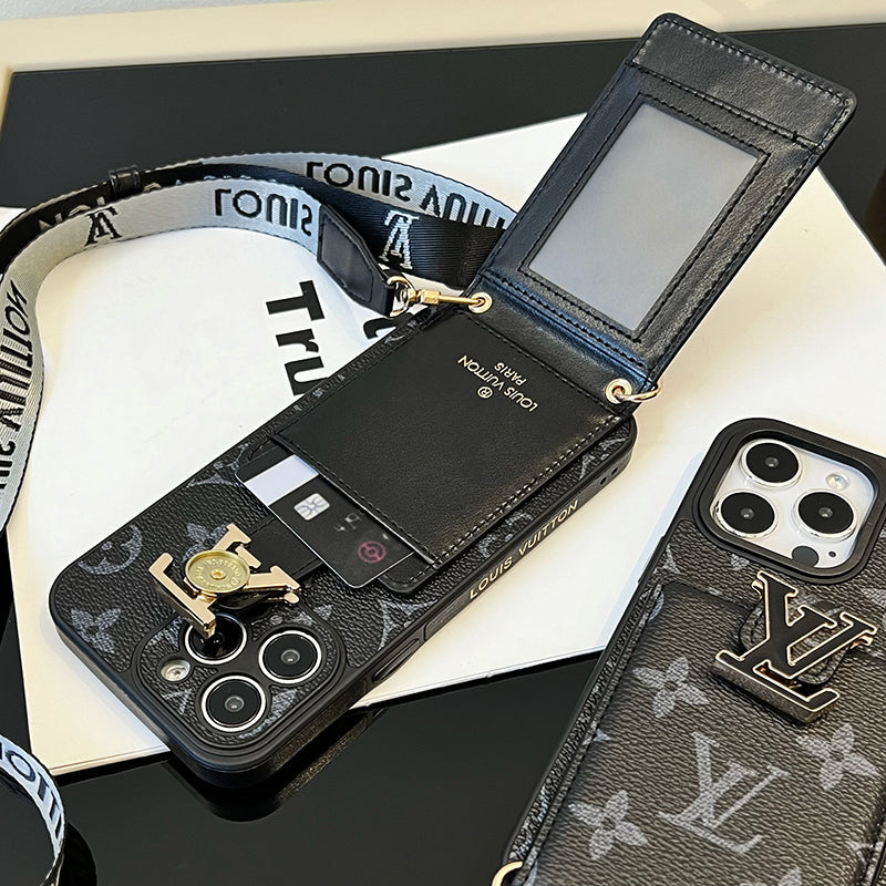 Lyxig kortväska Kedja Svart iPhonefodral