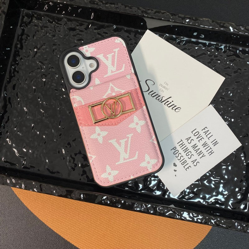 Lyxig kortväska Guldlogotyp iPhonefodral