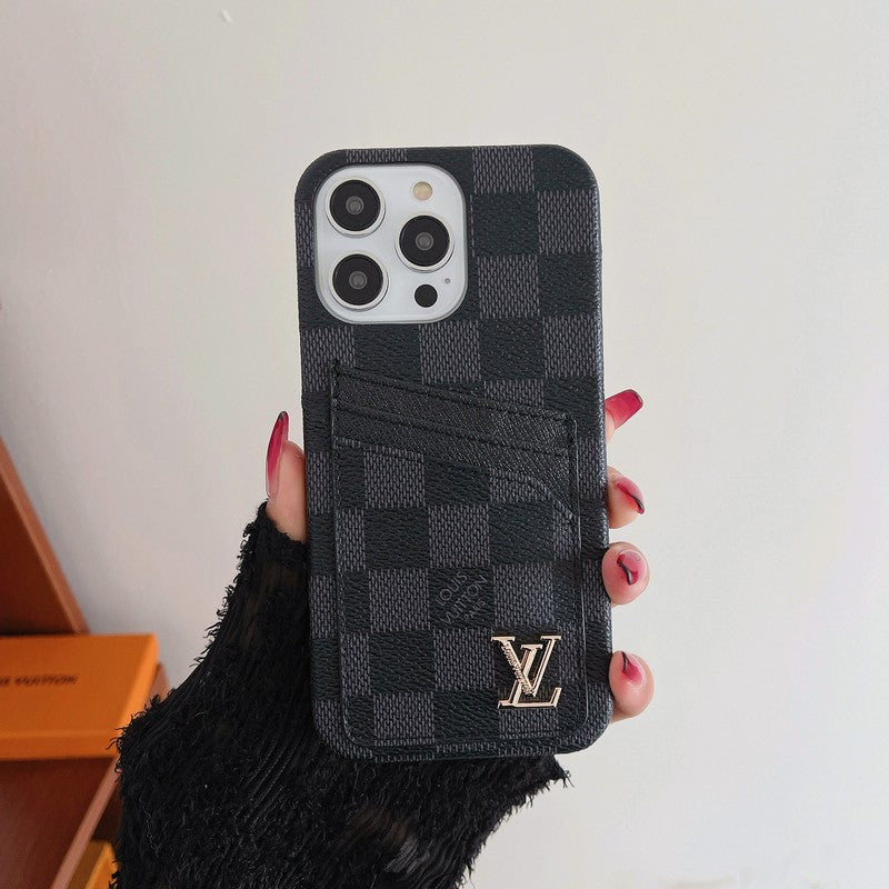 Funda clásica para iPhone con tarjetero de lujo