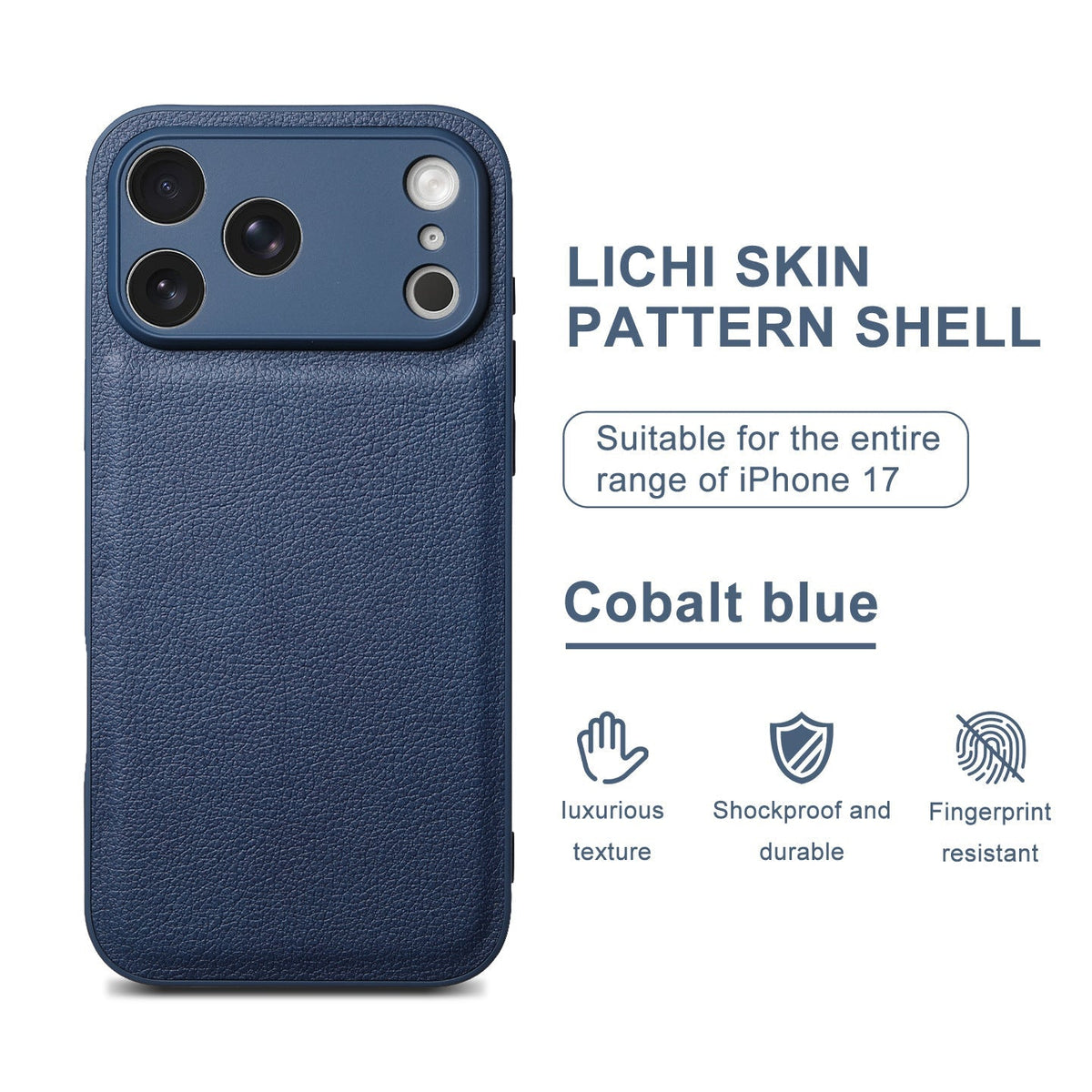 Premium Litchi Skin Pattern Läderfodral för iPhone