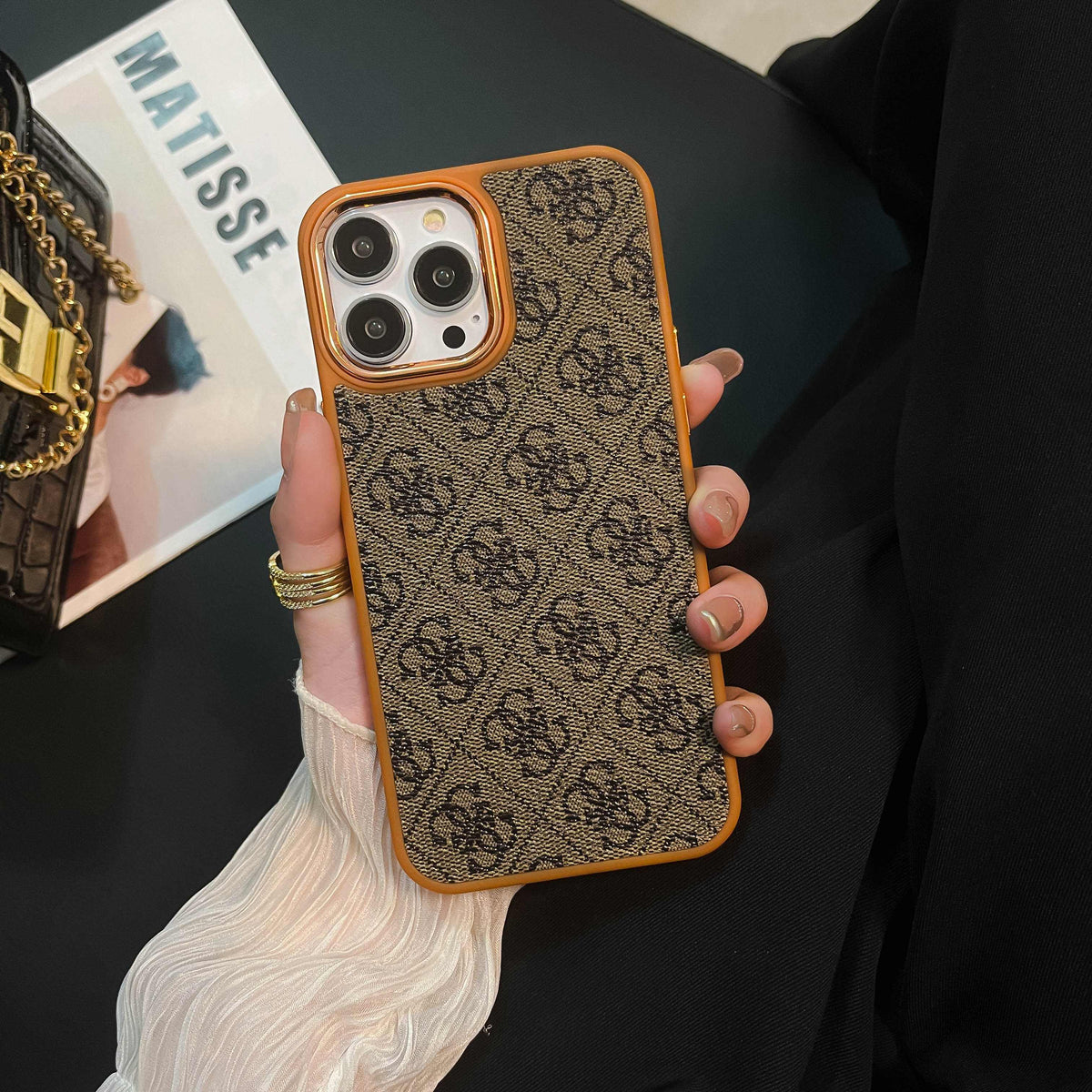 Funda amarilla de lujo para iPhone-MD231025
