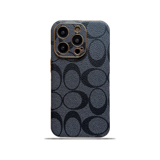 Funda iPhone Clásica Cuero Negro -QBK240513