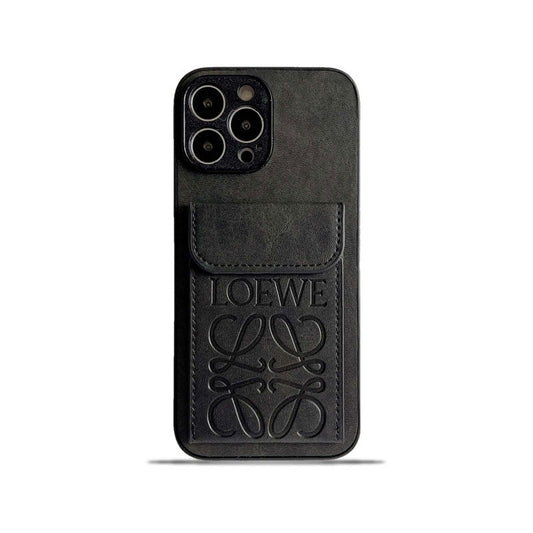 Lyxigt iPhonefodral med korthållare Svart-LZP241448