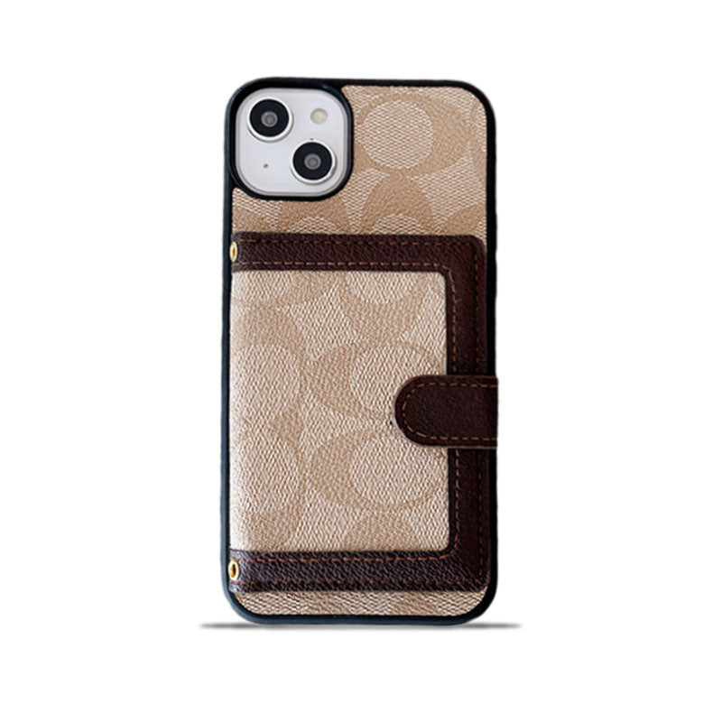 Funda clásica para iPhone con cartera y correa cruzada blanca -XK240402
