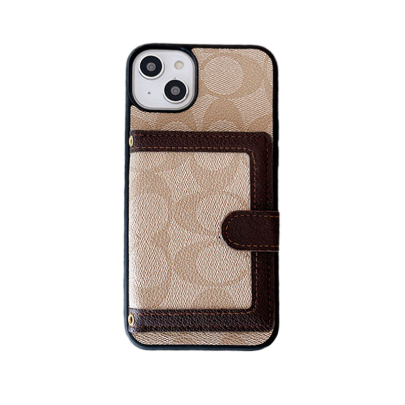 Funda clásica para iPhone con cartera y correa cruzada blanca -XK240402