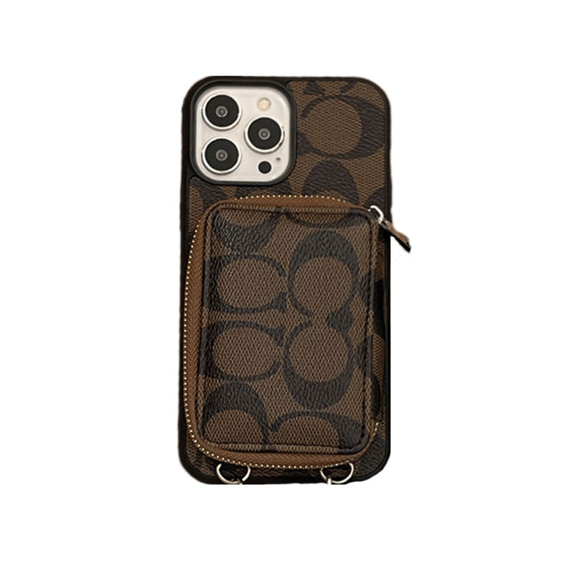 Klassiskt iPhonefodral med plånbok Kaffe-LQB241412