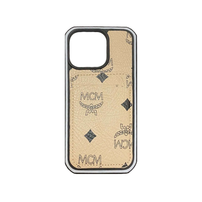 Funda para iPhone MCM con tarjetero Amarillo-MCK240603