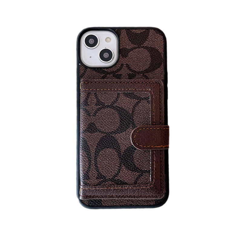 Funda clásica para iPhone con cartera y correa cruzada blanca -XK240402
