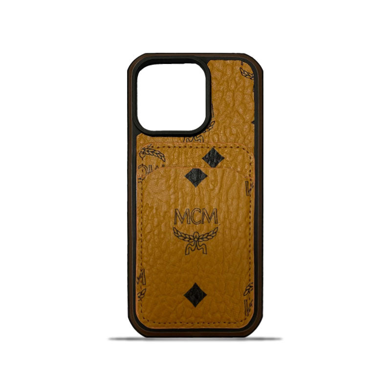 Funda para iPhone MCM con tarjetero Amarillo-MCK240603