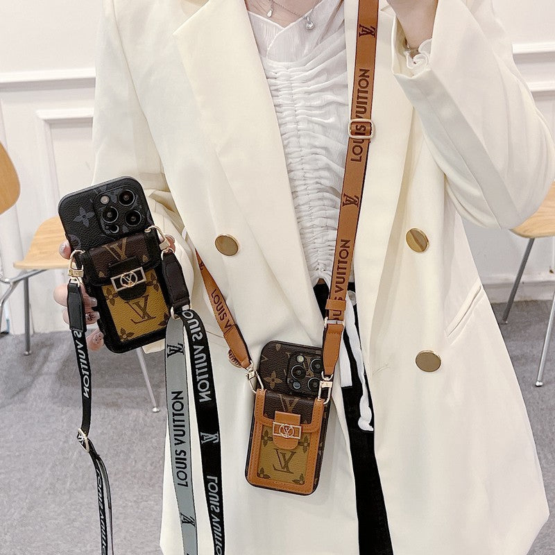 Lyxig korthållare Crossbody iPhone-fodral