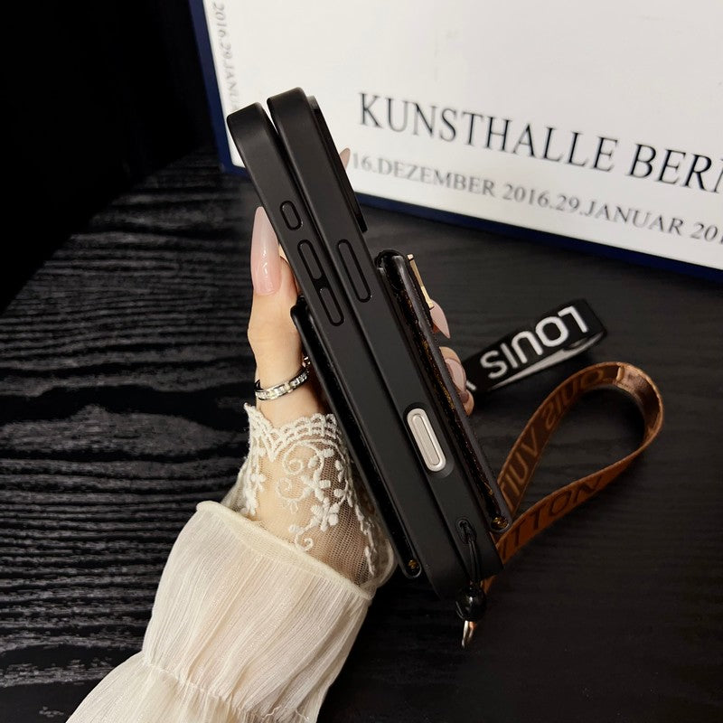 Lyxigt klassiskt färg Crossbody iPhone-fodral