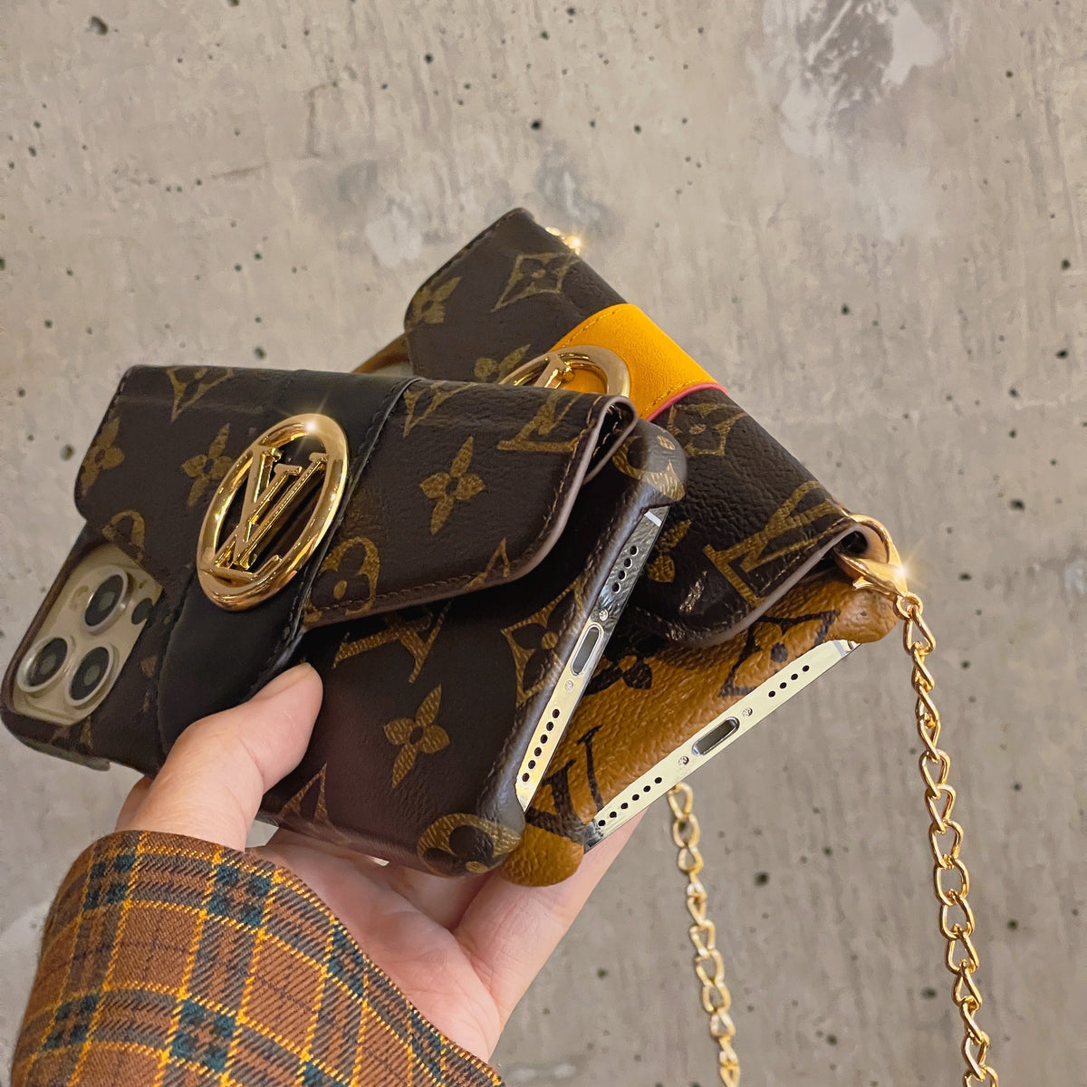 Lyxigt CrossBody-korthållare iPhonefodral