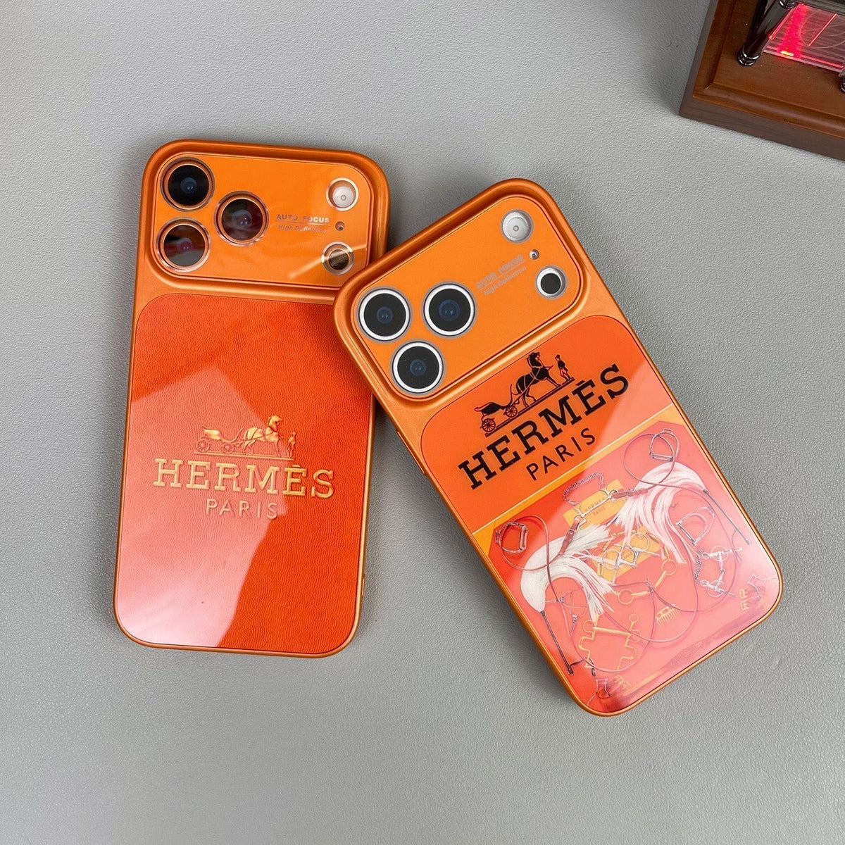 Serie H Luxury Orange Funda y vinilo para iPhone