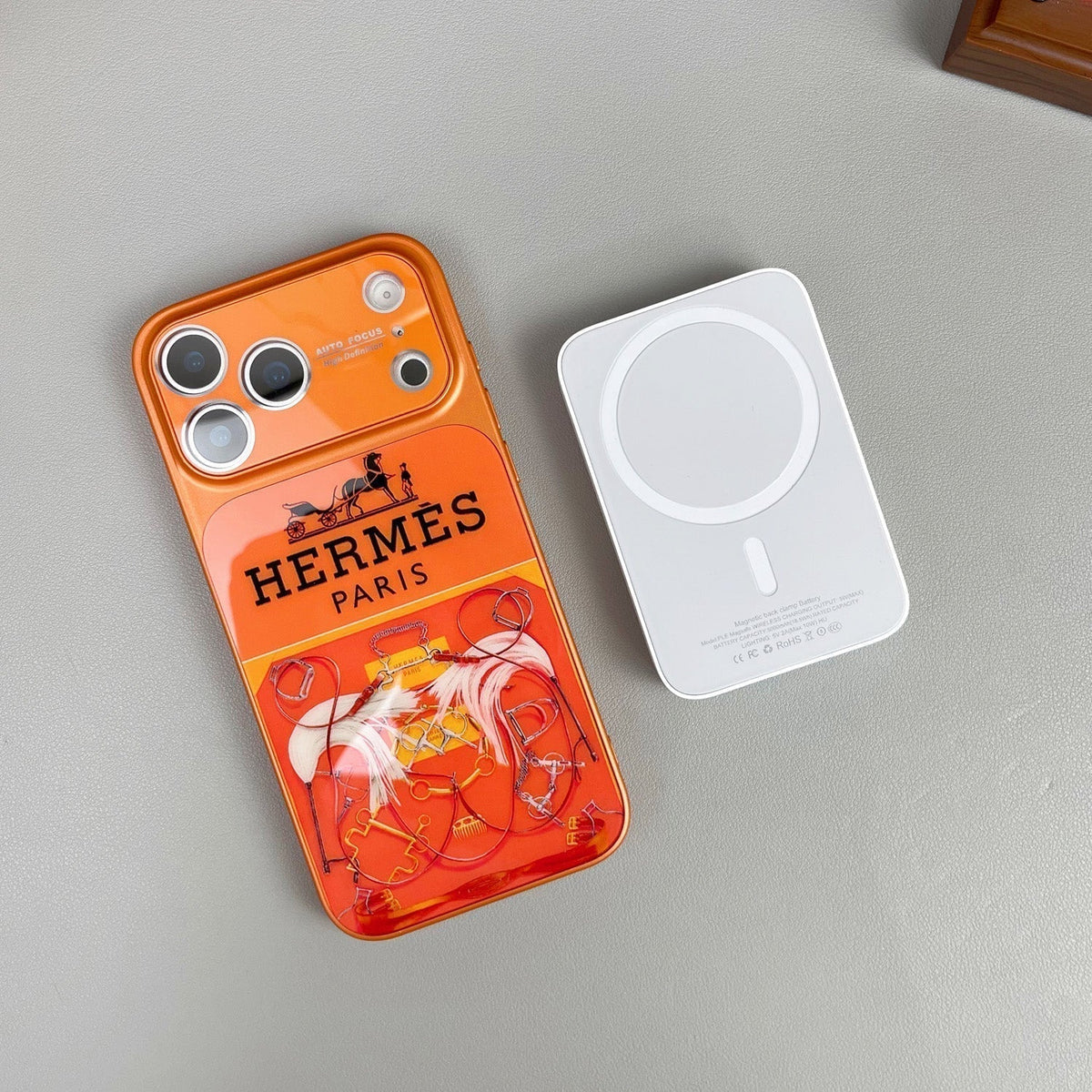 Serie H Luxury Orange Funda y vinilo para iPhone