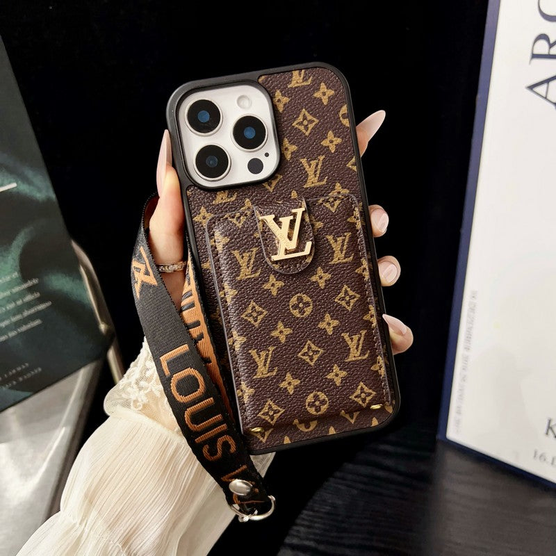 Lyxigt klassiskt färg Crossbody iPhone-fodral