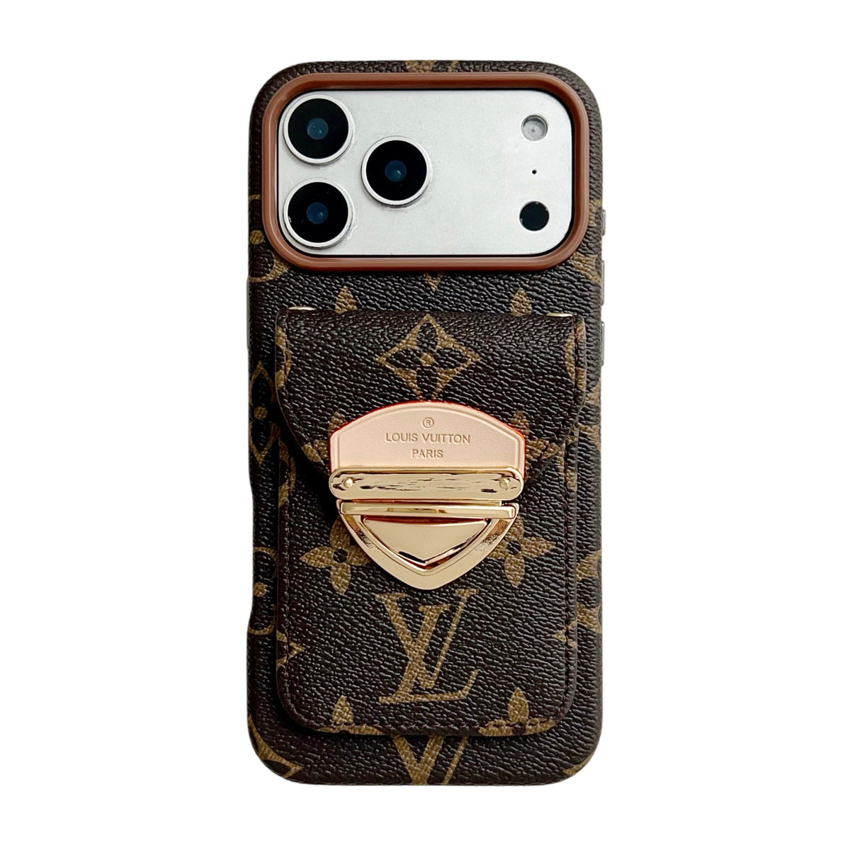 Funda cruzada de lujo para iPhone con bolsillo para tarjetas y correa desmontable