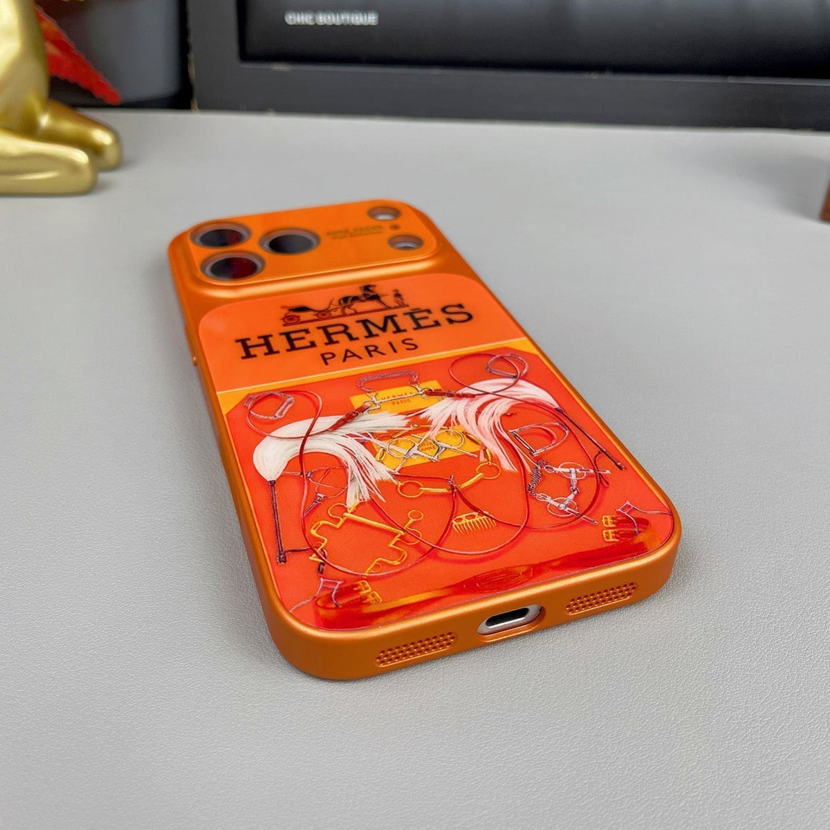 Serie H Luxury Orange Funda y vinilo para iPhone