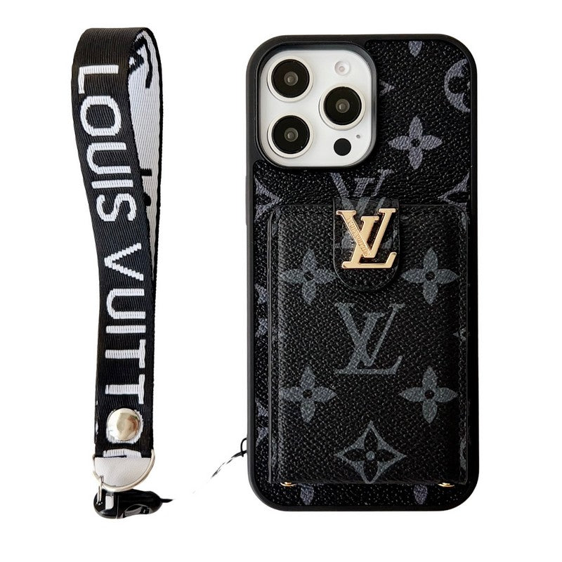 Lyxigt klassiskt färg Crossbody iPhone-fodral