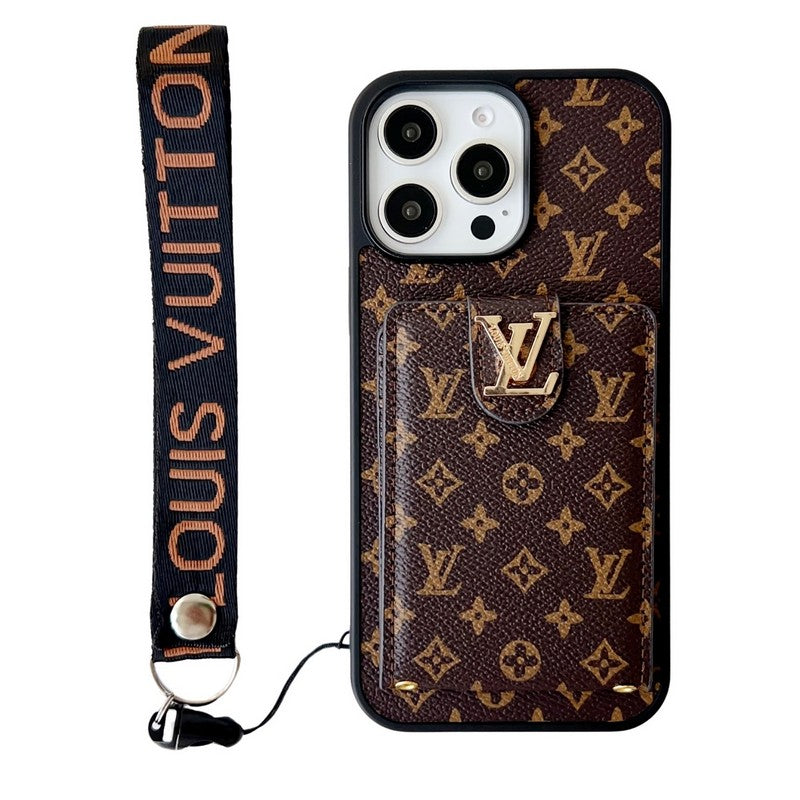 Lyxigt klassiskt färg Crossbody iPhone-fodral