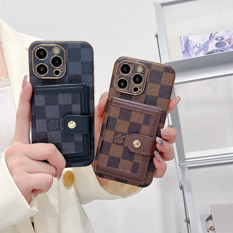Lyxig klassisk färgkortväska iPhonefodral
