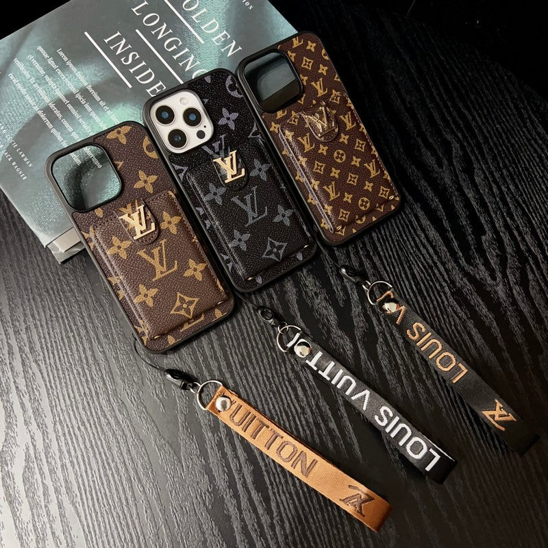 Lyxigt klassiskt färg Crossbody iPhone-fodral
