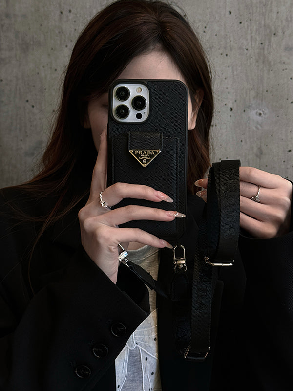Lyxigt Crossbody-läderfodral för iPhone