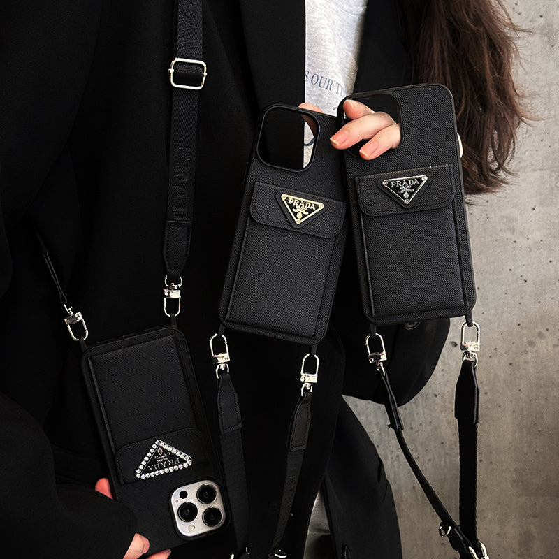 Lyxigt Crossbody-läderfodral för iPhone