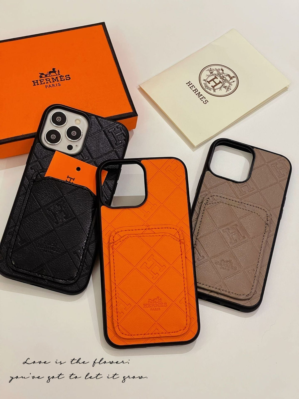 Funda para iPhone con tarjetero de cuero H