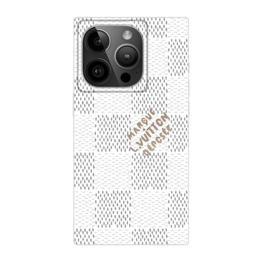 Vinilo o funda para iPhone Cuadrado blanco y negro de lujo