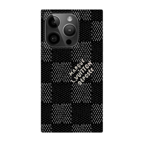 Vinilo o funda para iPhone Cuadrado blanco y negro de lujo