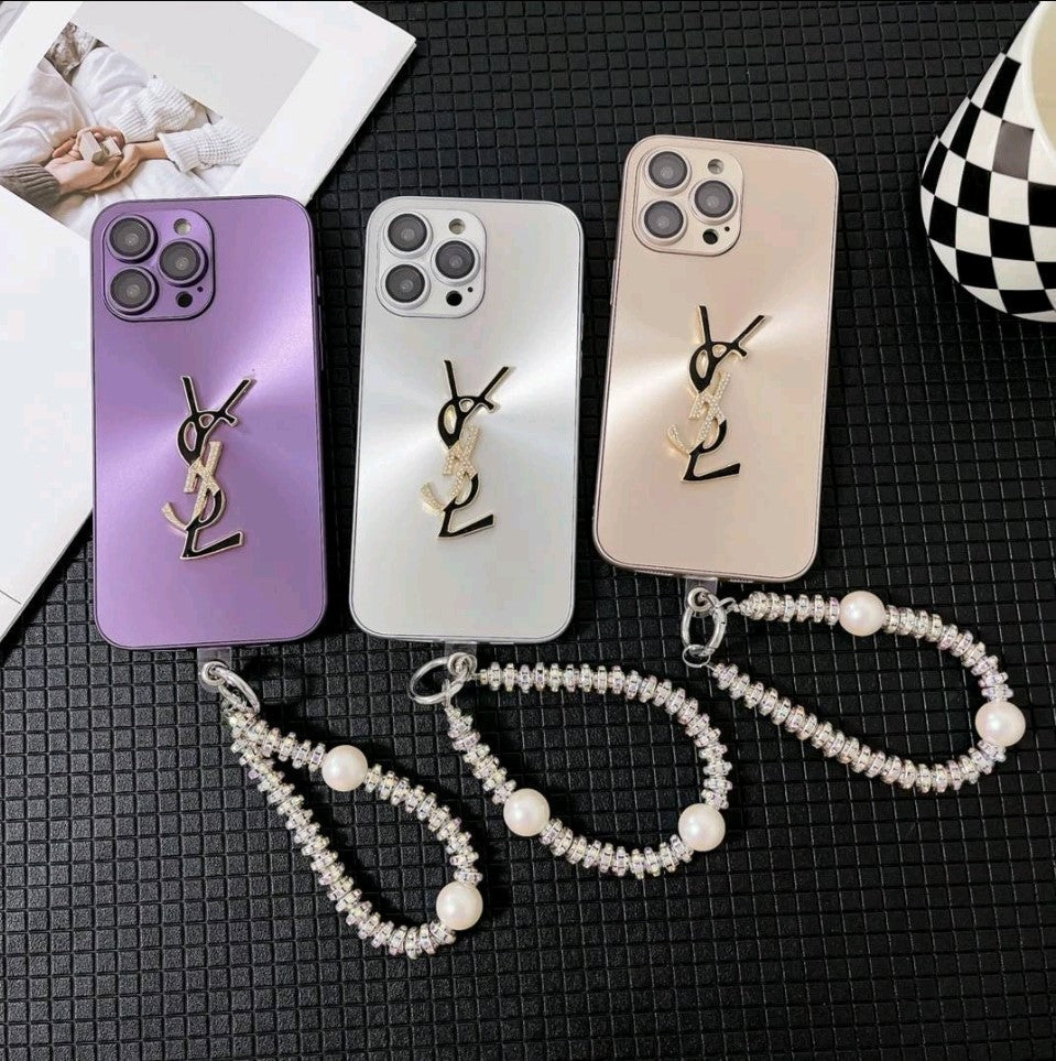 Elegant Letter Shine x Mono iPhone-fodral med kedja