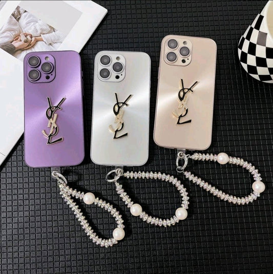Elegant Letter Shine x Mono iPhone-fodral med kedja