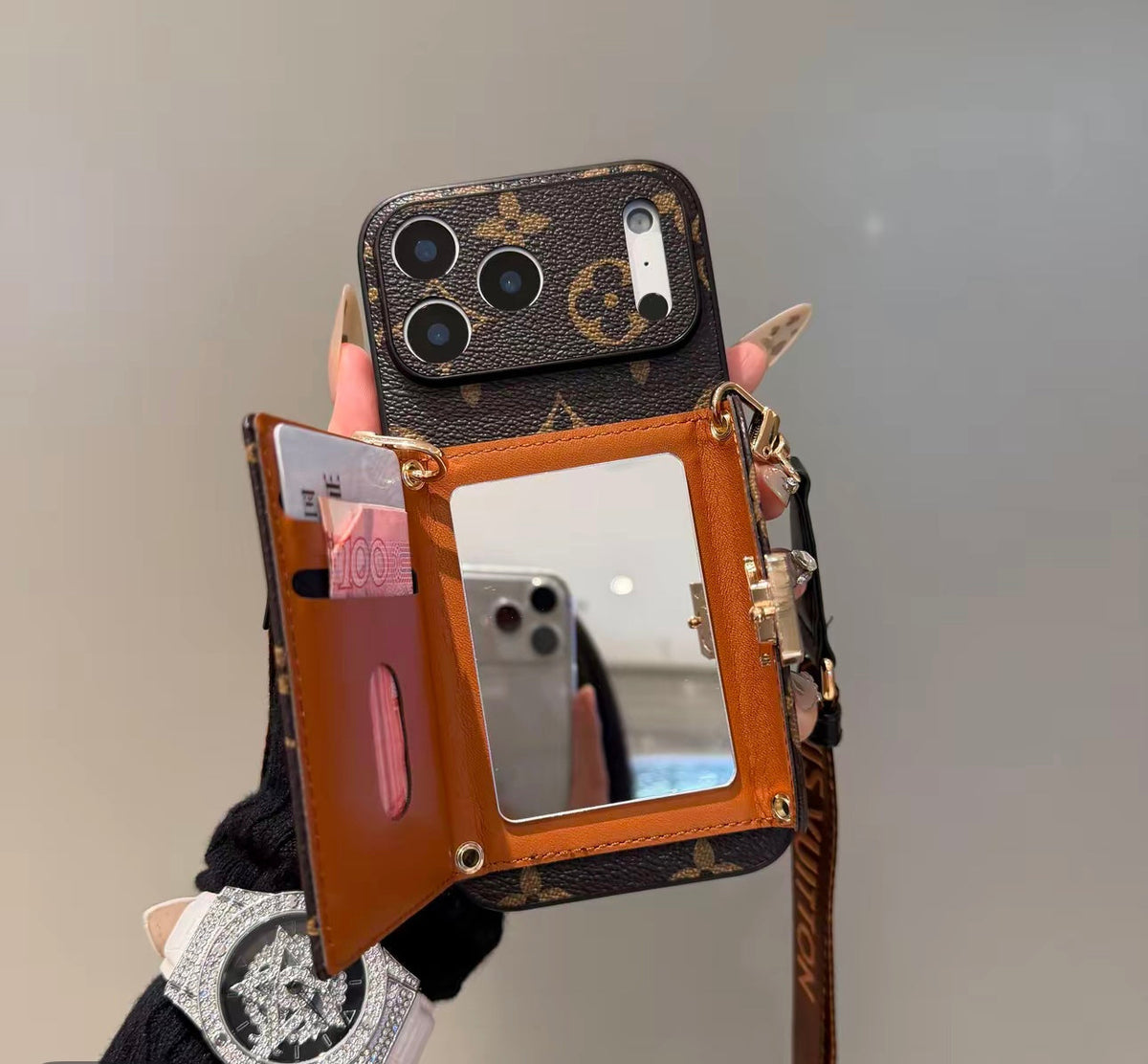 Nueva funda clásica de lujo para teléfono con tarjetero 04