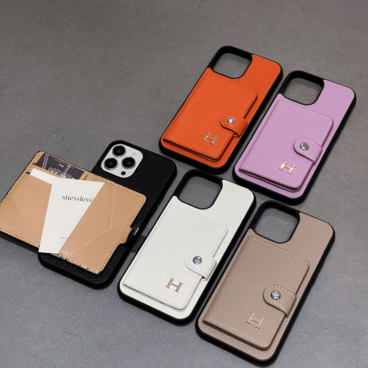 H Läderkorthållare iPhonefodral