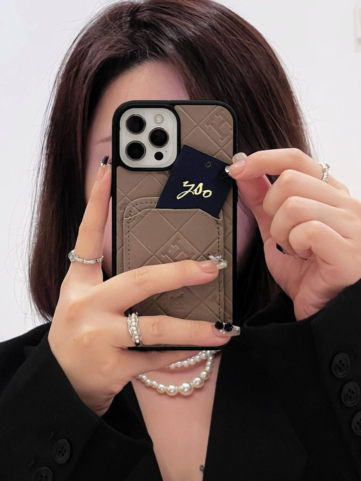 Funda para iPhone con tarjetero de cuero H