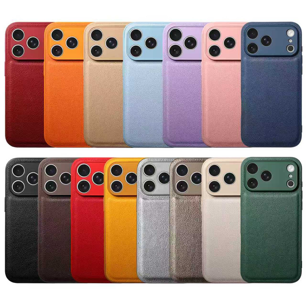 Premium Litchi Skin Pattern Läderfodral för iPhone