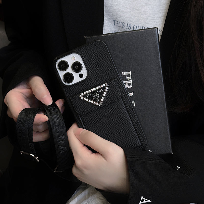Lyxigt Crossbody-läderfodral för iPhone