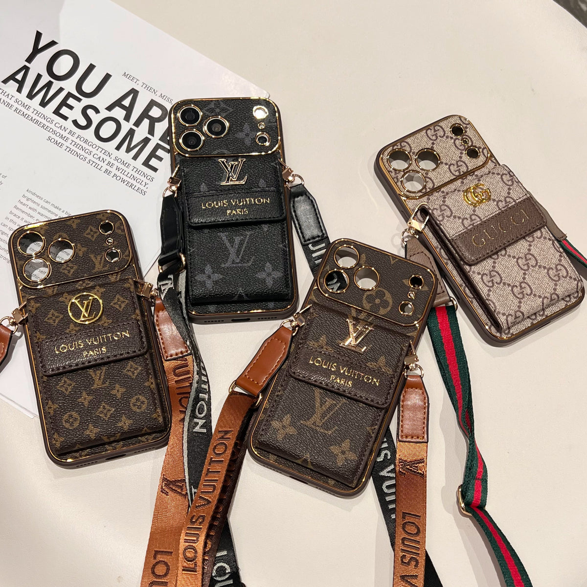 Nueva funda clásica de lujo para teléfono con tarjetero 11