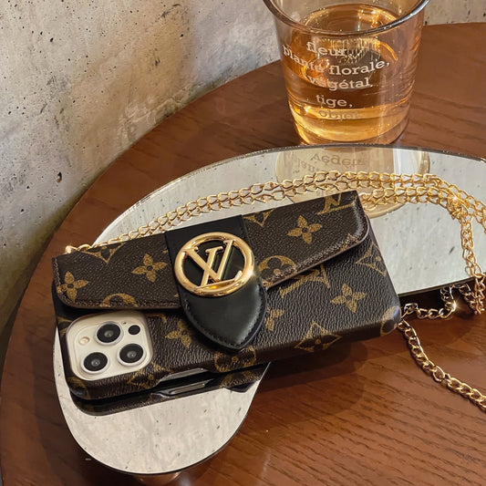 Lyxigt CrossBody-korthållare iPhonefodral