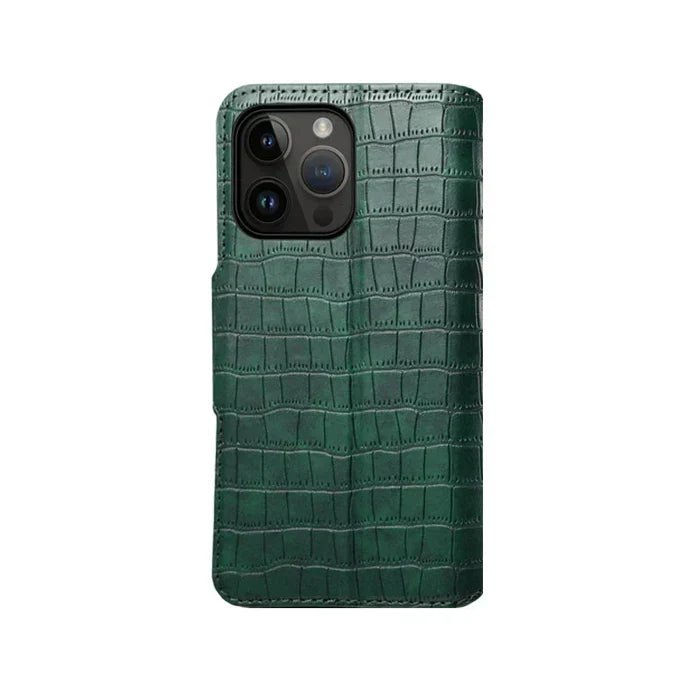 Alligator Print iPhone Fodral med plånbok och rem