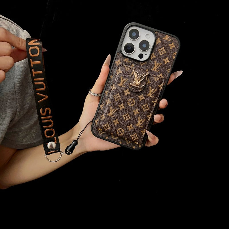 Lyxigt klassiskt färg Crossbody iPhone-fodral